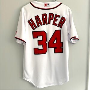 Majestic Stitched Washington Nationals Bryce Harper Baseball Jersey Mens Small
